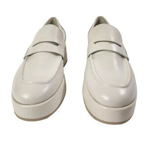 Dolce Vita Yanni Women's Chunky Ivory Leather Retro Platform Loafers size 9.5